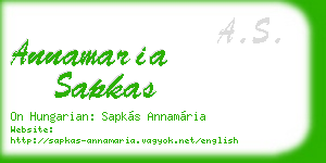 annamaria sapkas business card
